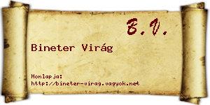 Bineter Virág névjegykártya